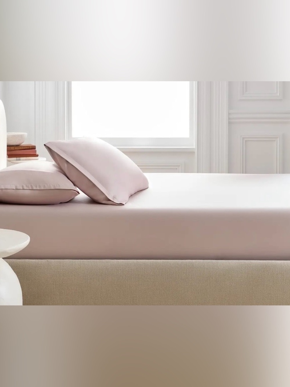 Quince Bamboo 3 Piece Fitted Sheet Set, King (Soft Blush)